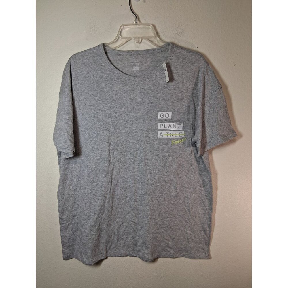 NWT Aerie Short Sleeve T-Shirt Plant a Forest Earth Day Crew Men's Gray Medium